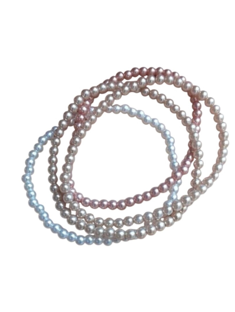 Vintage Pastel Pearl Stretch Bracelets (Set of 4)